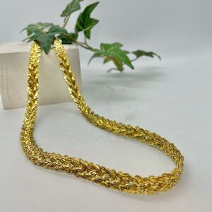 Chunky Gold Chain Braided Necklace 20 inches Vintage Mob Wife Gold Necklace